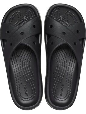 CROCS Black Crossband Slide Sandals